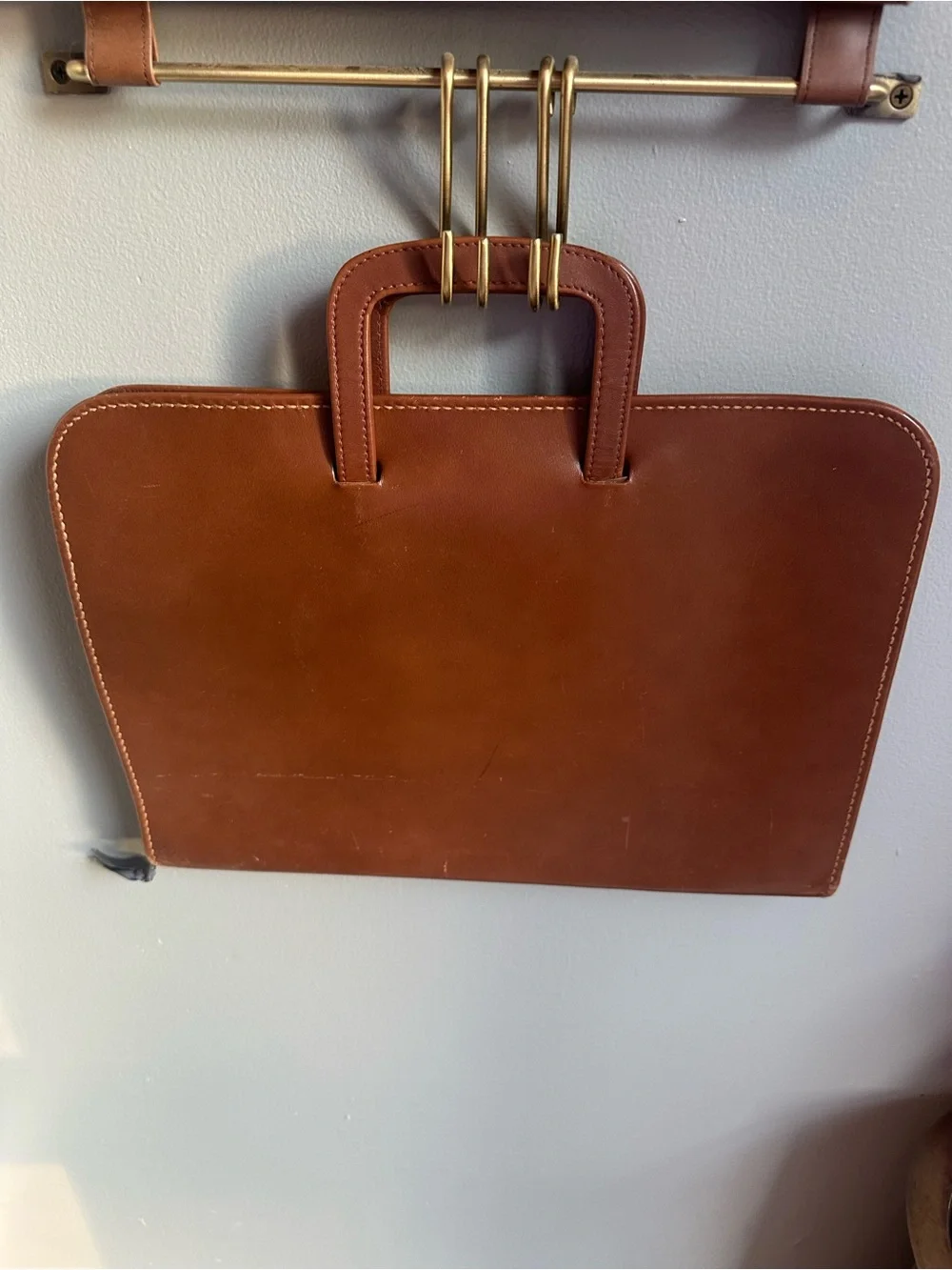 Vintage Classic Brown Leather Brief Tote/Portfolio